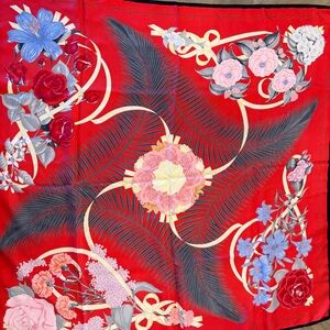 “Fleurs de l’Opera”  Hermes Red Floral Silk Scarf